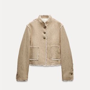 Tan Frayed Edge Blazer